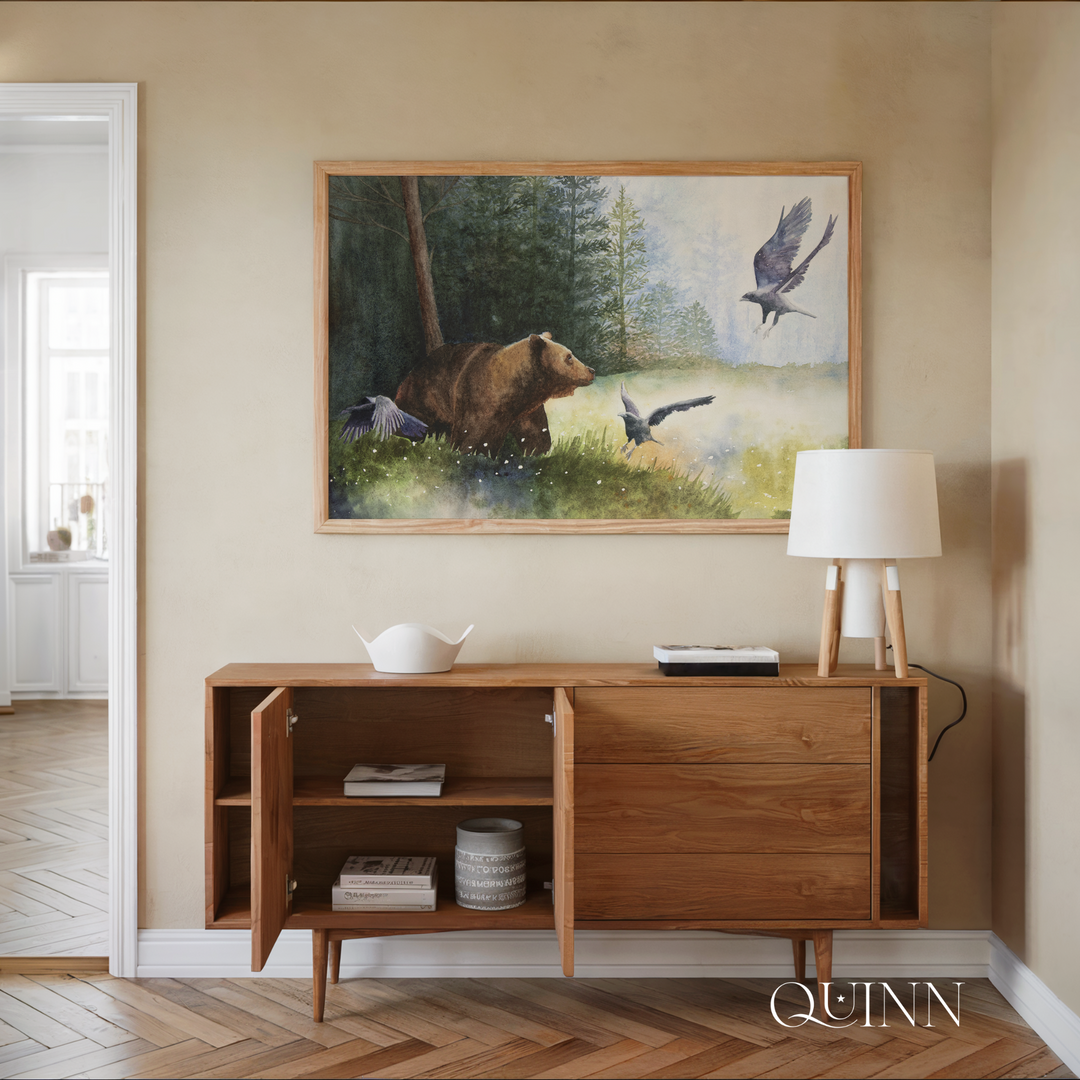 The Call of the Wild | Watercolor Bear Birds Forest Limited Edition Signed Fine Art Print