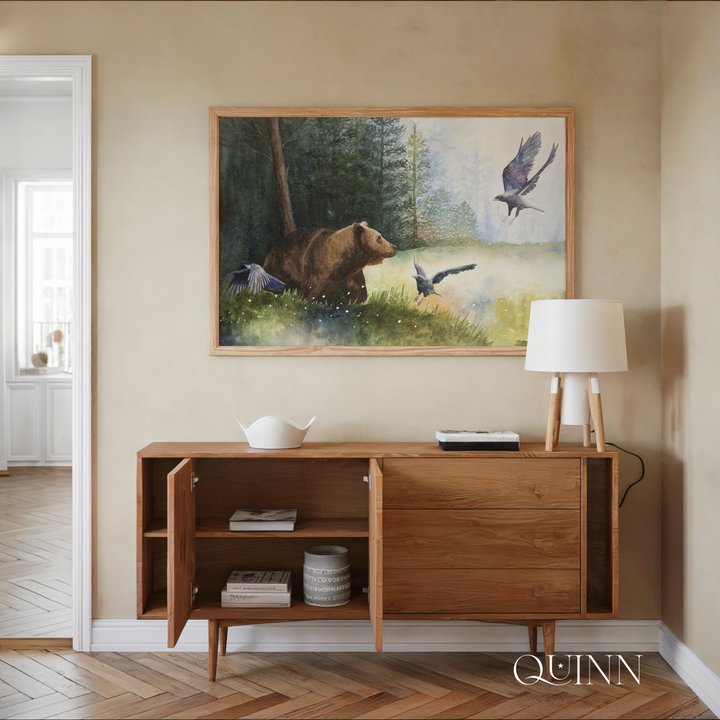 The Call of the Wild | Watercolor Bear Birds Forest Limited Edition Signed Fine Art Print