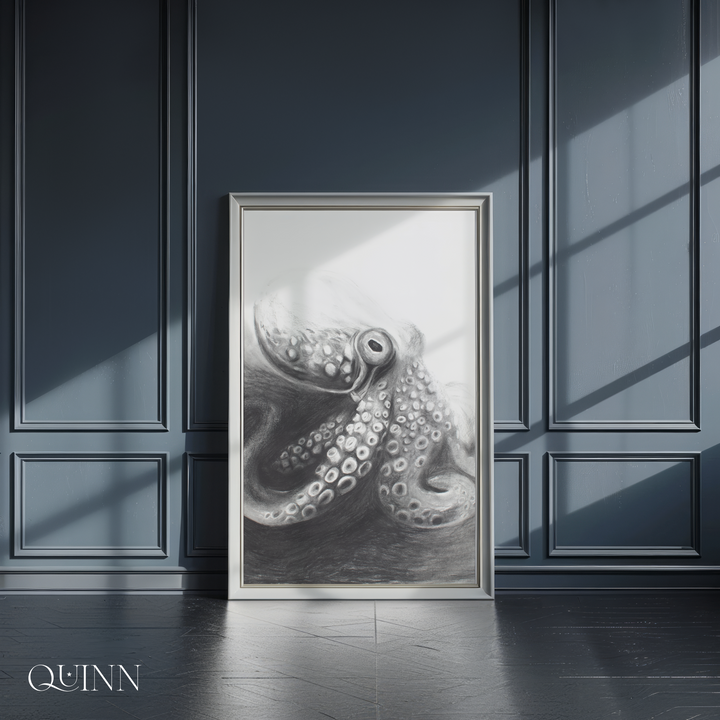 Indomitable Spirit | Charcoal Octopus Limited Edition Signed Fine Art Print
