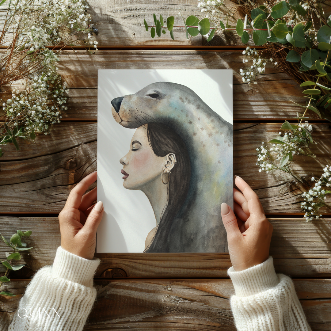 Reclaiming. Rewilding. | Selkie Seal Woman Watercolor Limited Edition Signed Fine Art Print