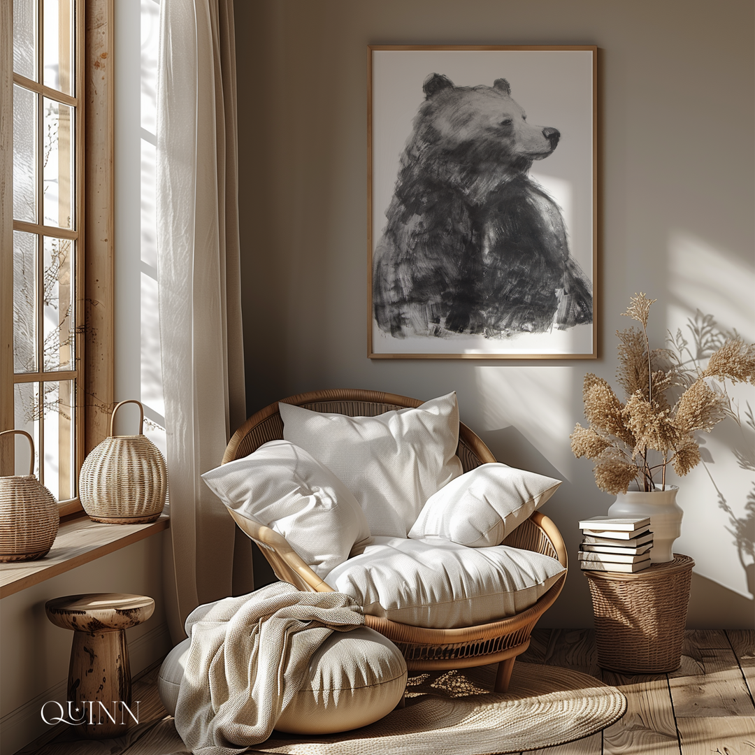 Earth Wisdom | Charcoal Bear Limited Edition Signed Fine Art Print