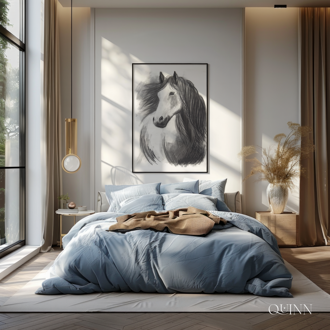 Never Alone | Charcoal Horse Limited Edition Signed Fine Art Print