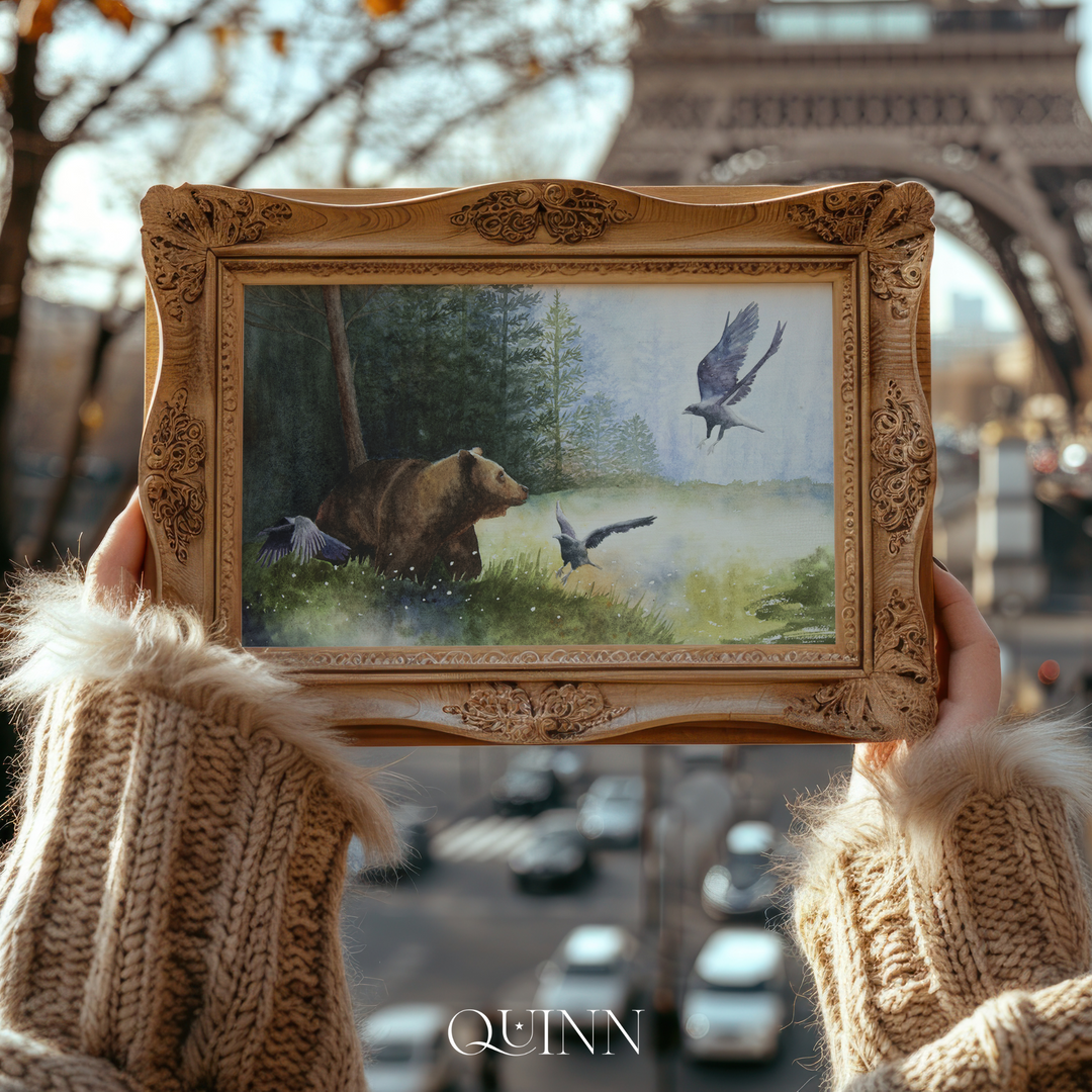 The Call of the Wild | Watercolor Bear Birds Forest Limited Edition Signed Fine Art Print