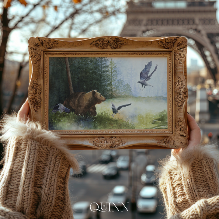 The Call of the Wild | Watercolor Bear Birds Forest Limited Edition Signed Fine Art Print