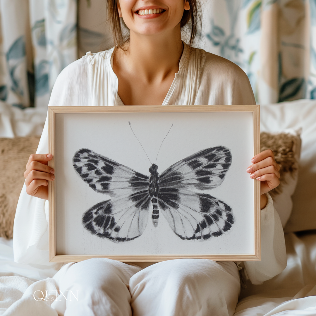 Triumphant Emergence | Charcoal Butterfly Limited Edition Signed Fine Art Print