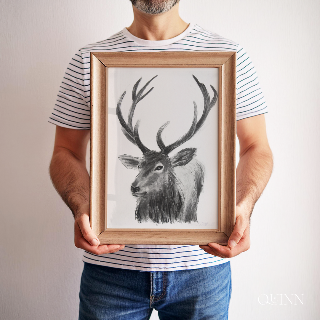 Guide Me Home | Charcoal Stag Limited Edition Signed Fine Art Print