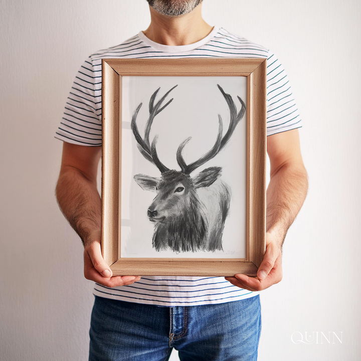 Guide Me Home | Charcoal Stag Limited Edition Signed Fine Art Print