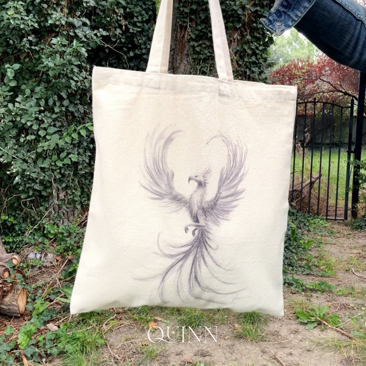 And Still I Rise | Phoenix Charcoal Drawing Tote Bag