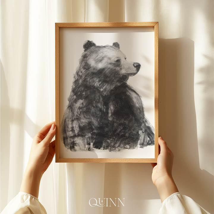 Earth Wisdom | Charcoal Bear Limited Edition Signed Fine Art Print
