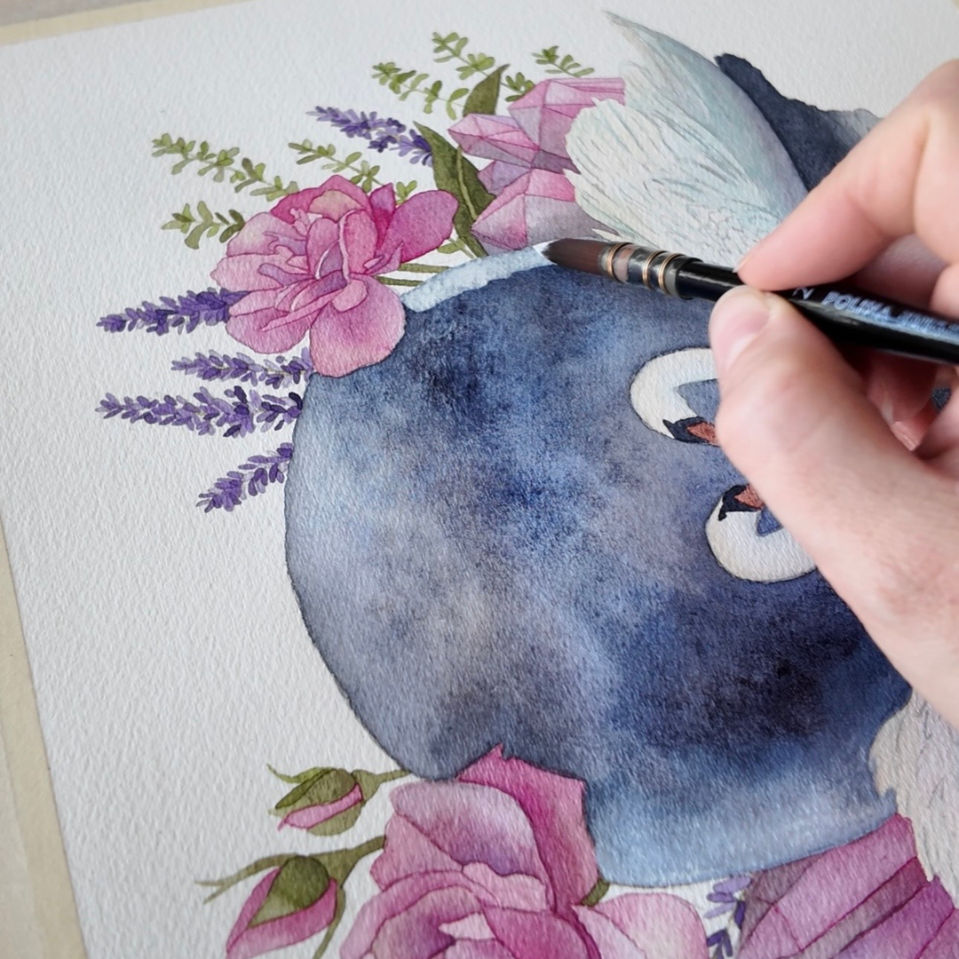 Full Pink Moon in Libra | Original Watercolor Painting 11x14" Unframed