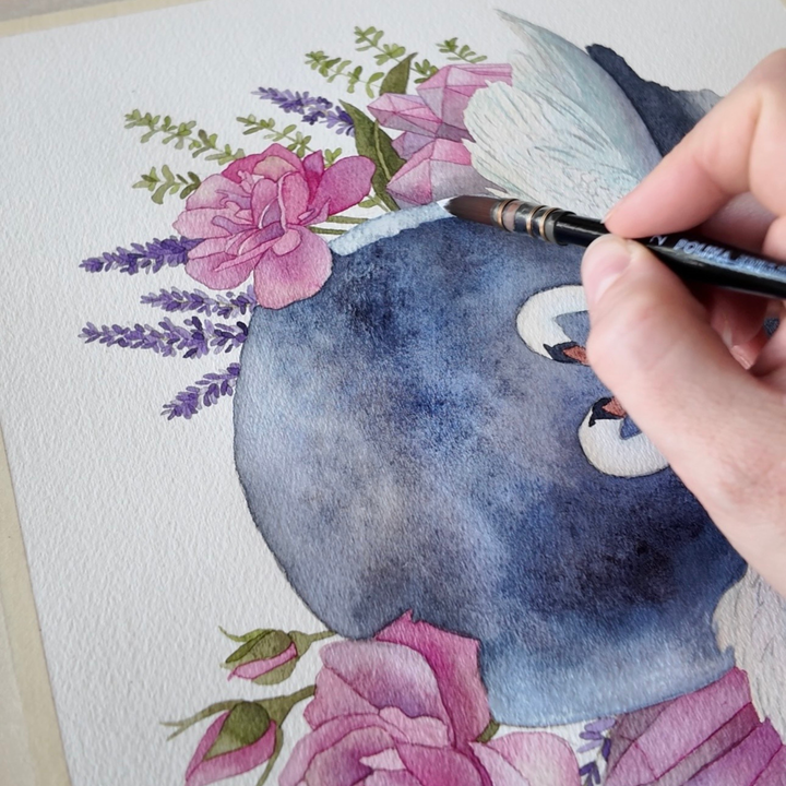 Full Pink Moon in Libra | Original Watercolor Painting 11x14" Unframed