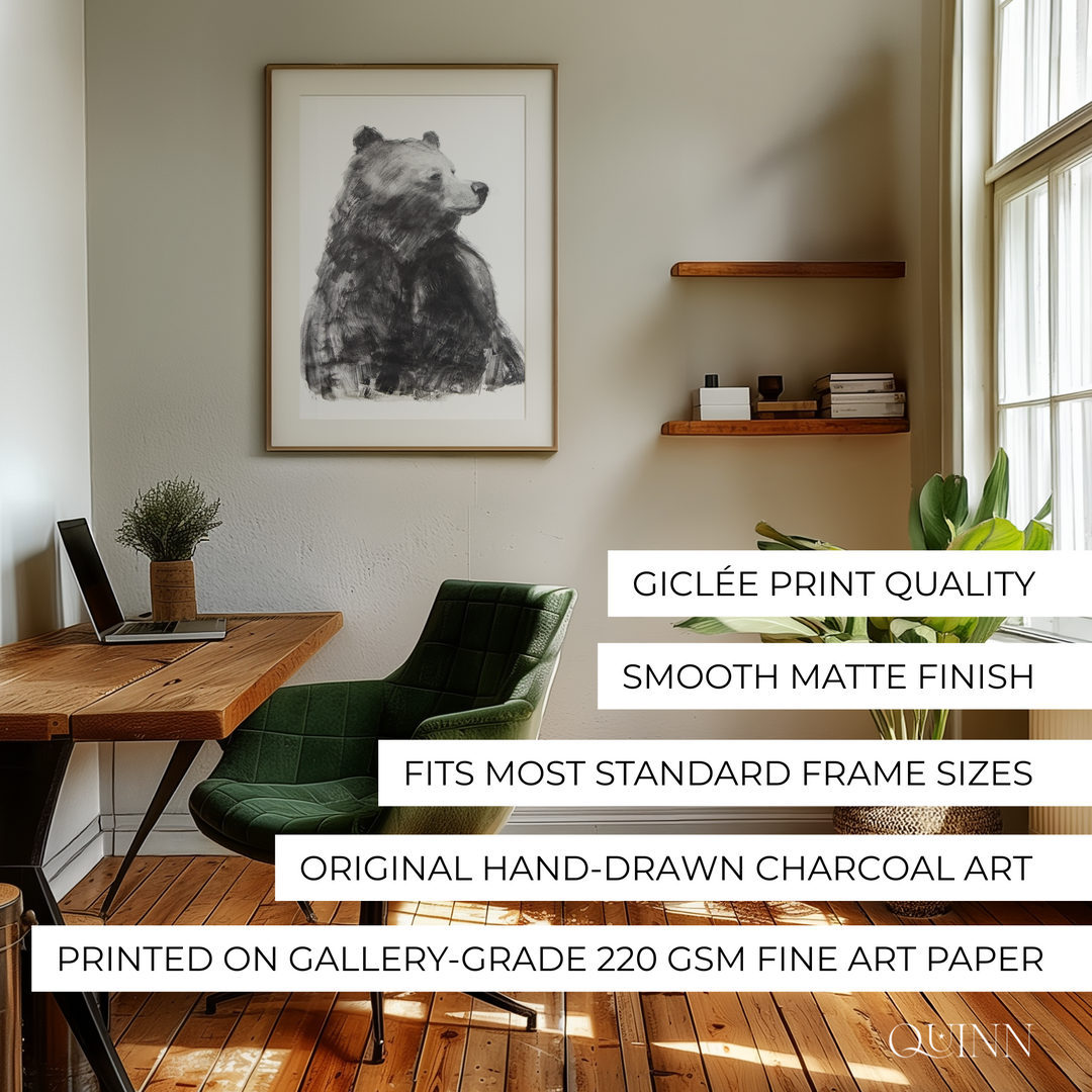 Earth Wisdom | Charcoal Bear Limited Edition Signed Fine Art Print