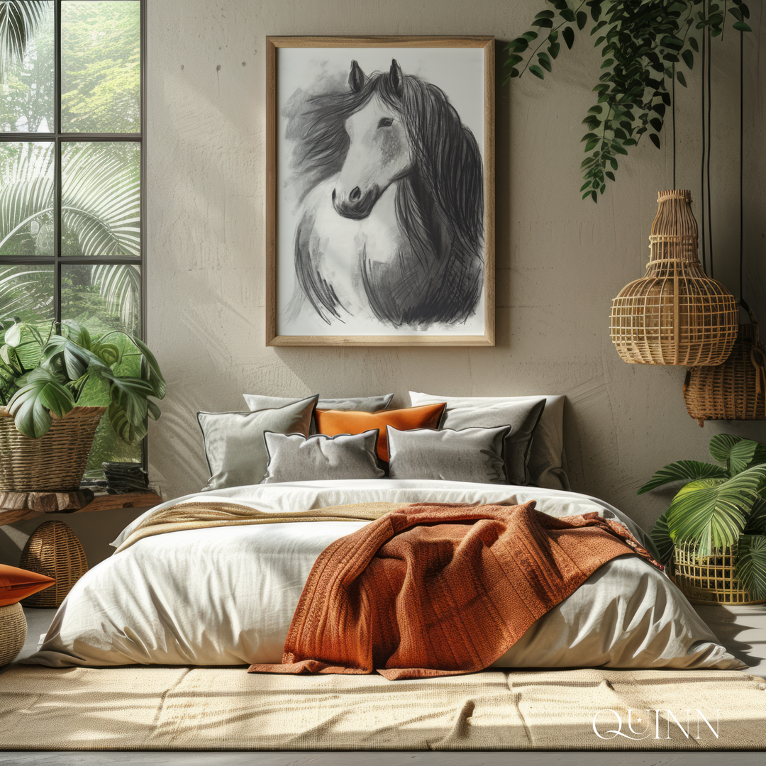 Never Alone | Charcoal Horse Limited Edition Signed Fine Art Print