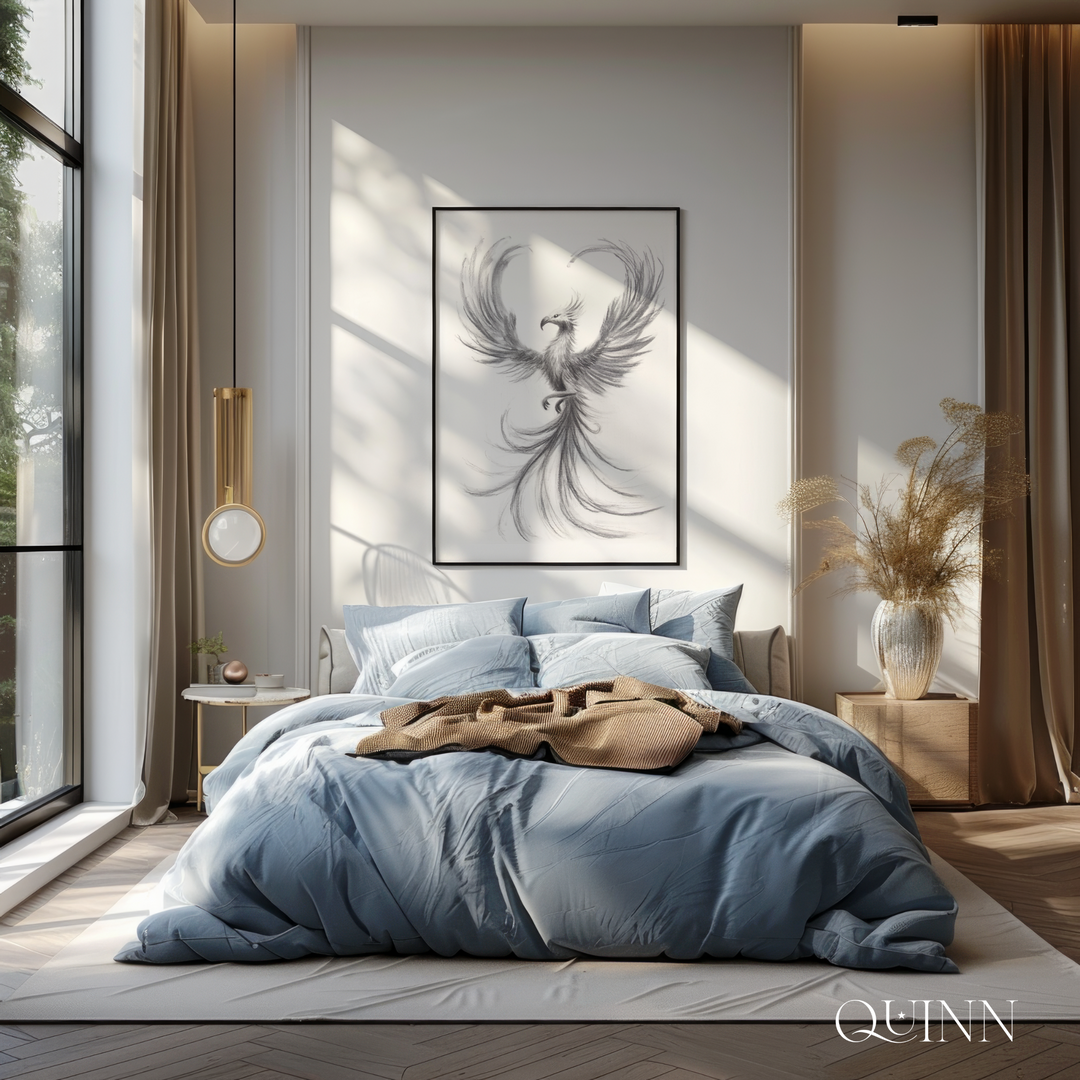 And Still I Rise | Charcoal Phoenix Bird Limited Edition Signed Fine Art Print