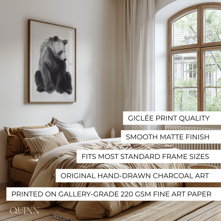You are Loved | Charcoal Bear Limited Edition Signed Fine Art Print