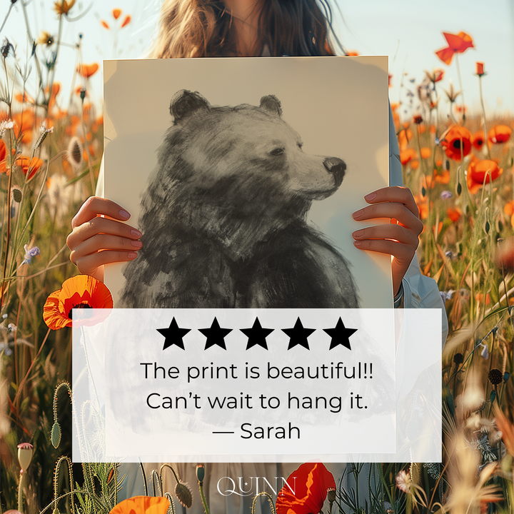 Earth Wisdom | Charcoal Bear Limited Edition Signed Fine Art Print