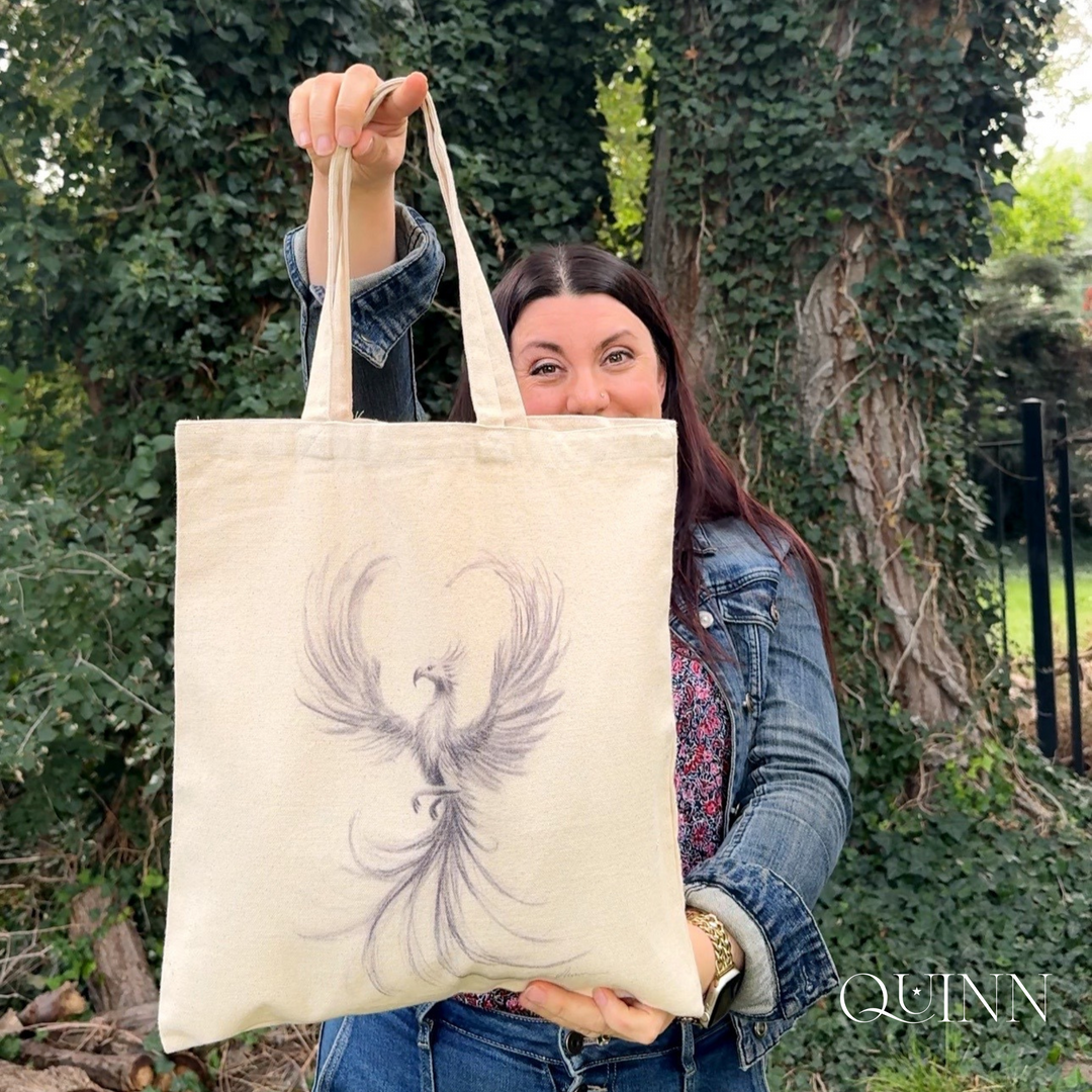 And Still I Rise | Phoenix Charcoal Drawing Tote Bag