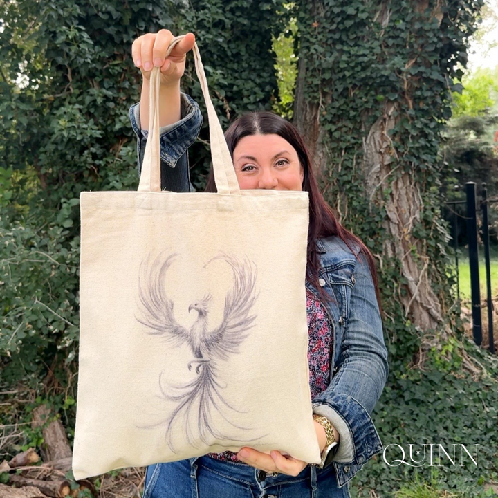 And Still I Rise | Phoenix Charcoal Drawing Tote Bag