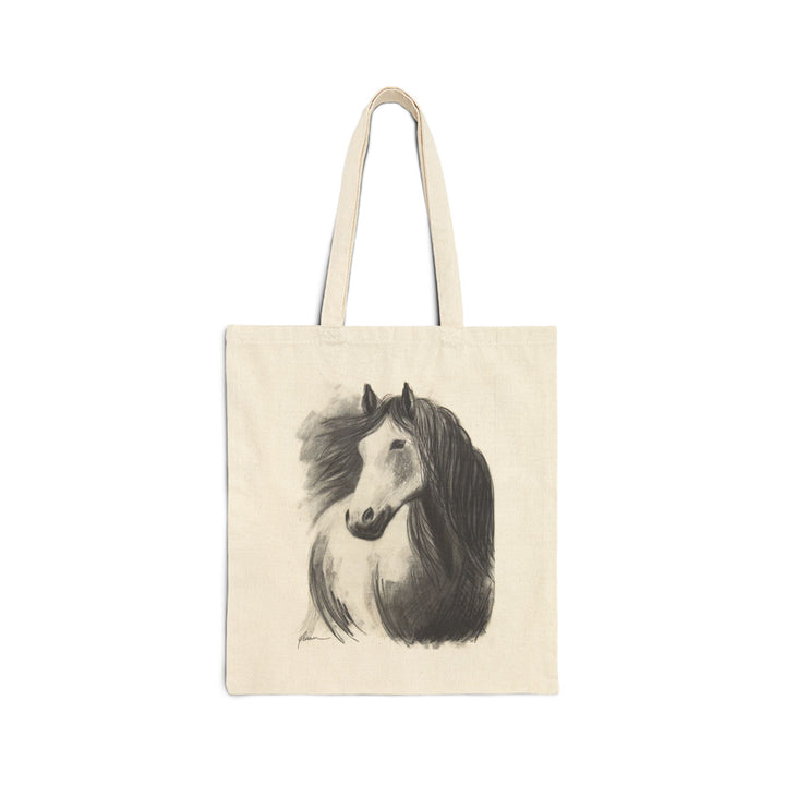 Never Alone | Horse Charcoal Drawing Tote Bag