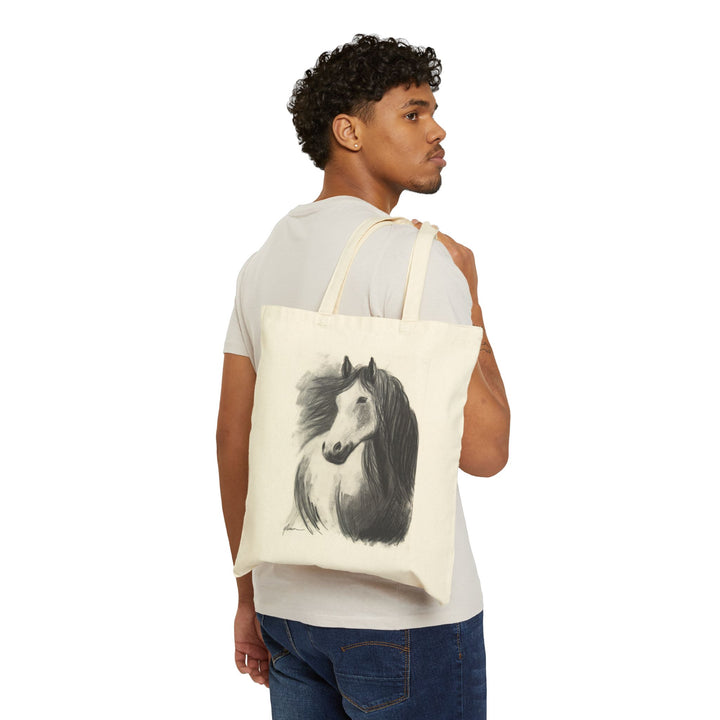 Never Alone | Horse Charcoal Drawing Tote Bag