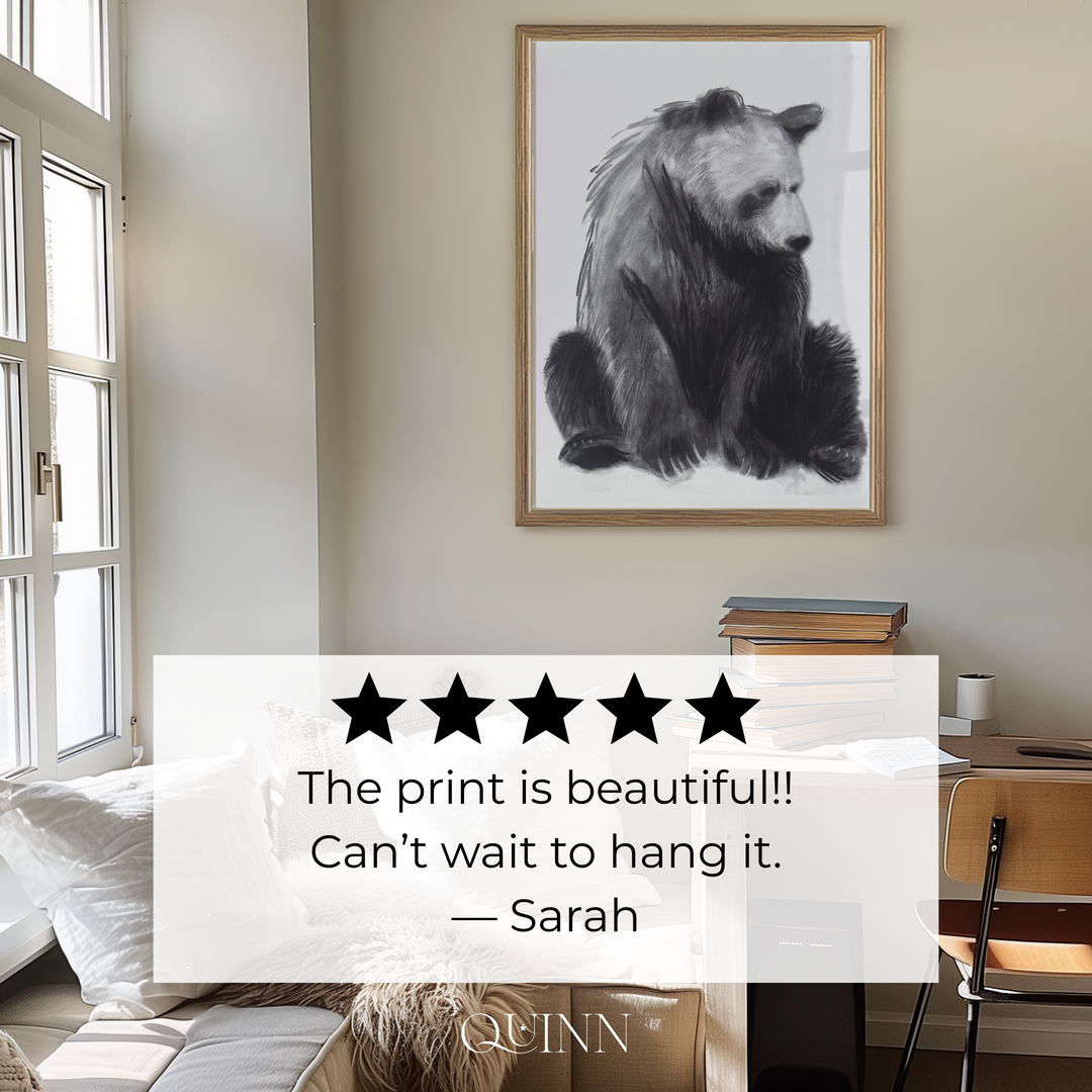 You are Loved | Charcoal Bear Limited Edition Signed Fine Art Print