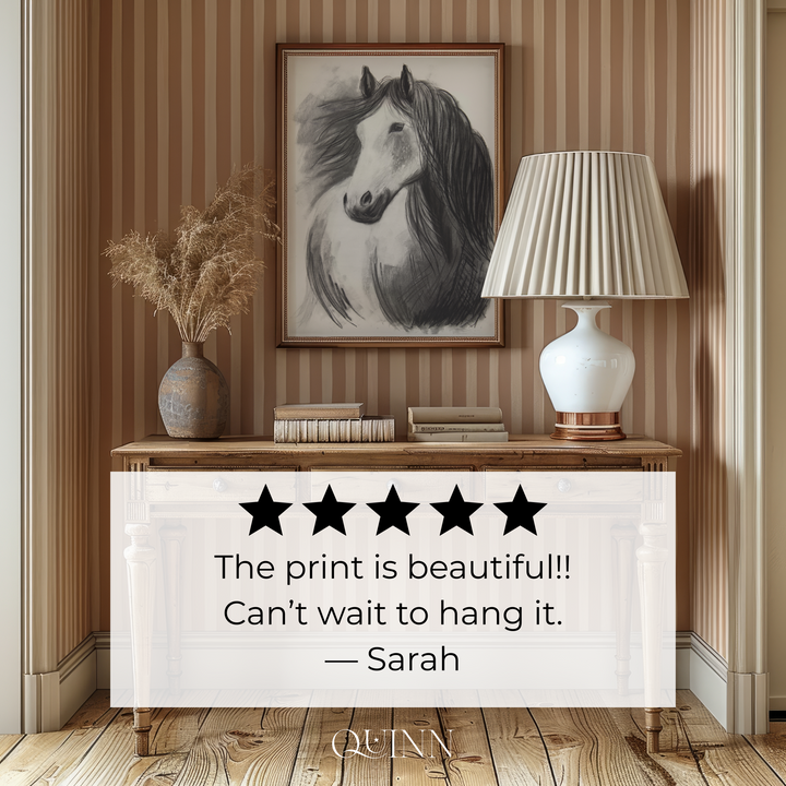 Never Alone | Charcoal Horse Limited Edition Signed Fine Art Print