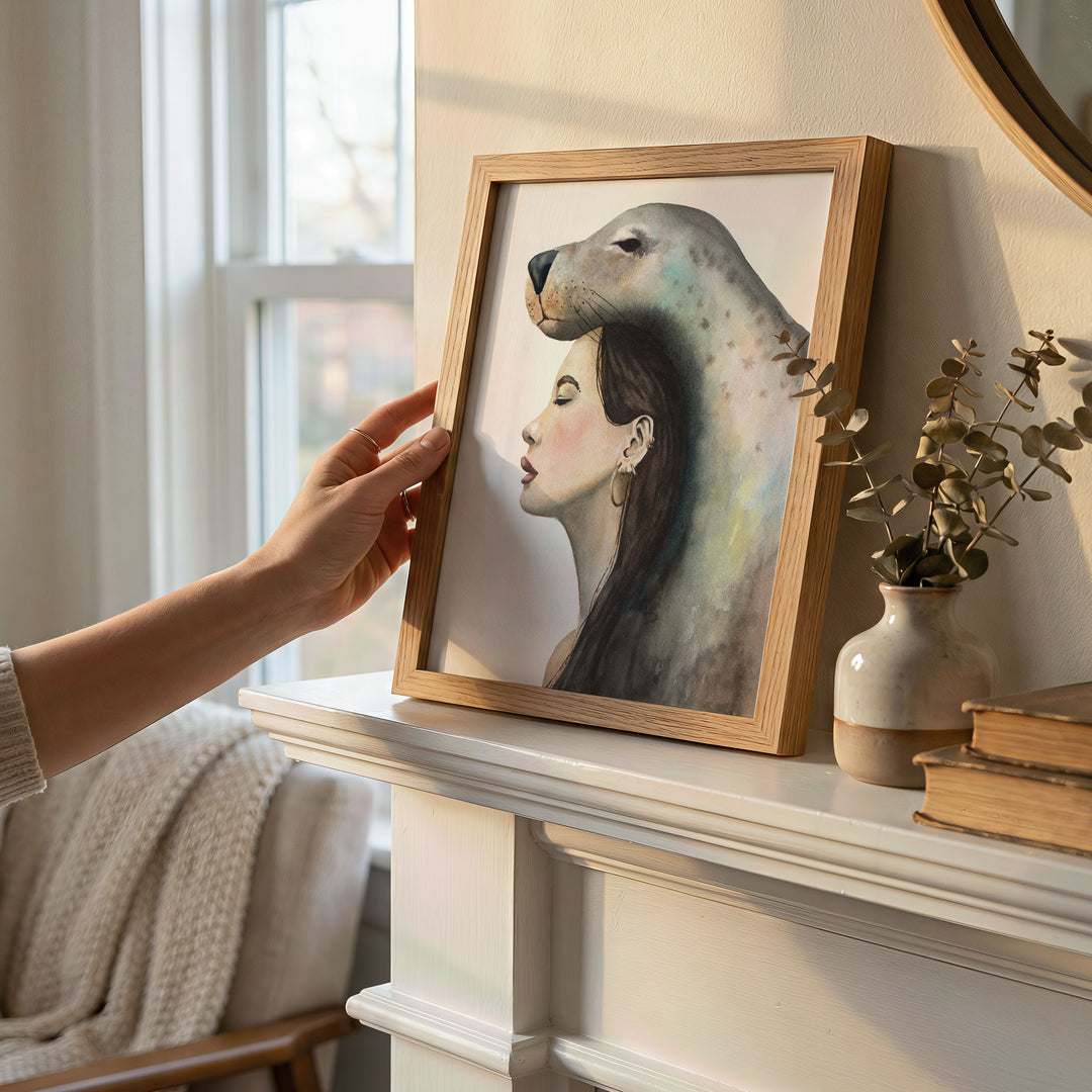 Reclaiming. Rewilding. | Selkie Seal Woman Watercolor Limited Edition Signed Fine Art Print