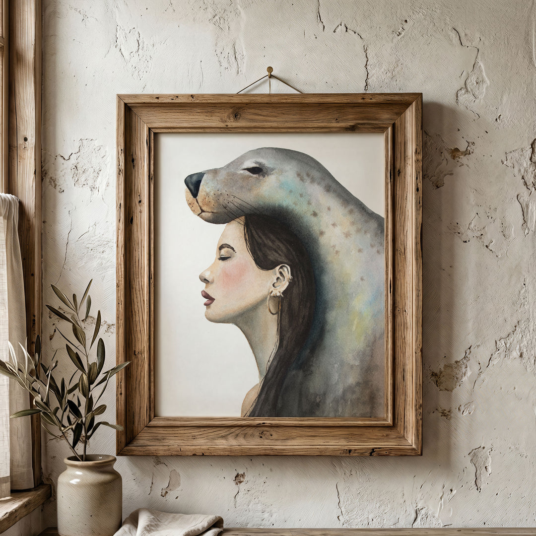 Reclaiming. Rewilding. | Selkie Seal Woman Watercolor Limited Edition Signed Fine Art Print
