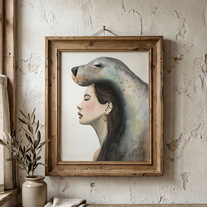 Reclaiming. Rewilding. | Selkie Seal Woman Watercolor Limited Edition Signed Fine Art Print