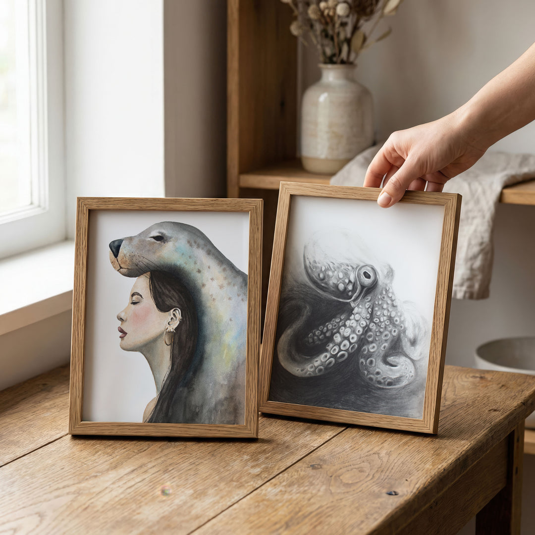 Reclaiming. Rewilding. | Selkie Seal Woman Watercolor Limited Edition Signed Fine Art Print