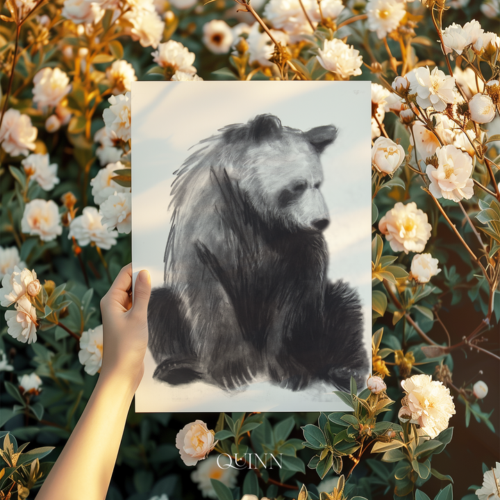 You are Loved | Charcoal Bear Limited Edition Signed Fine Art Print