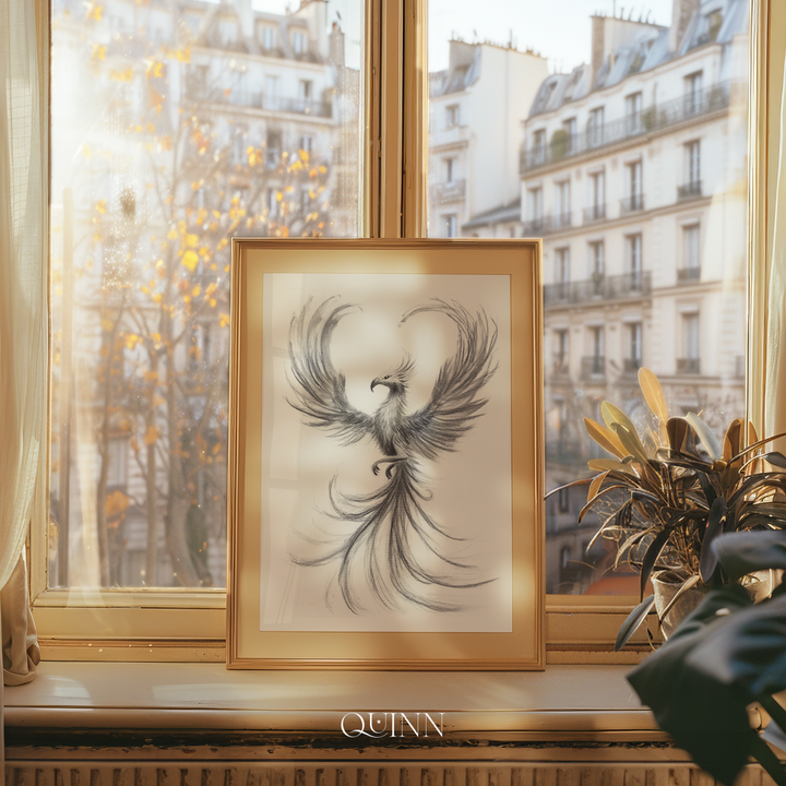 And Still I Rise | Charcoal Phoenix Bird Limited Edition Signed Fine Art Print