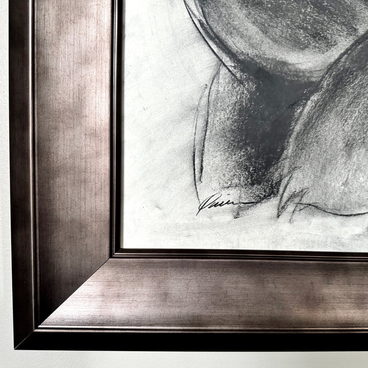 Strength Giver | Original Charcoal Bear Drawing | 18x24" Framed