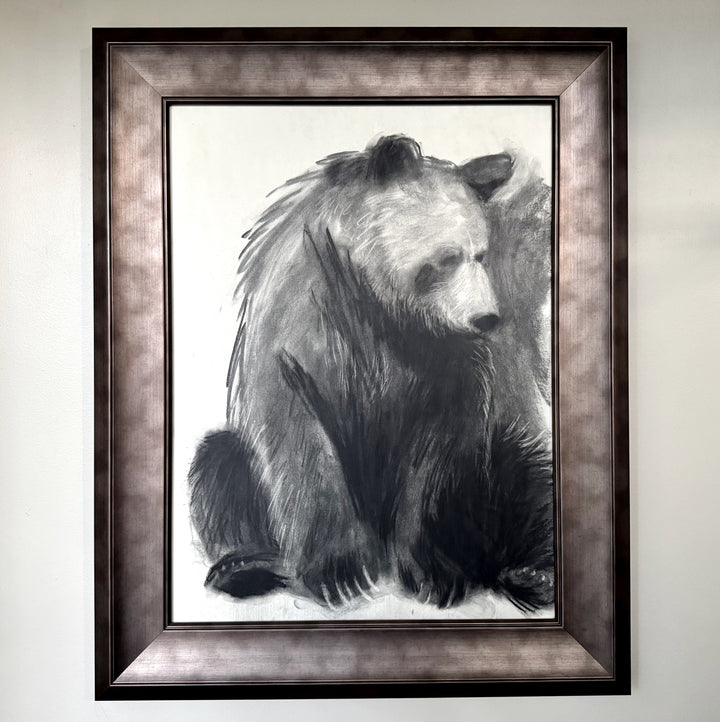 You are Loved | Original Charcoal Bear Drawing | 18x24" Framed