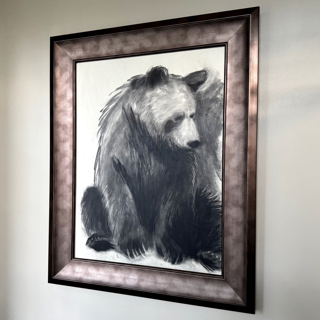 You are Loved | Original Charcoal Bear Drawing | 18x24" Framed
