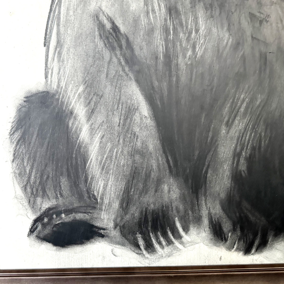 You are Loved | Original Charcoal Bear Drawing | 18x24" Framed