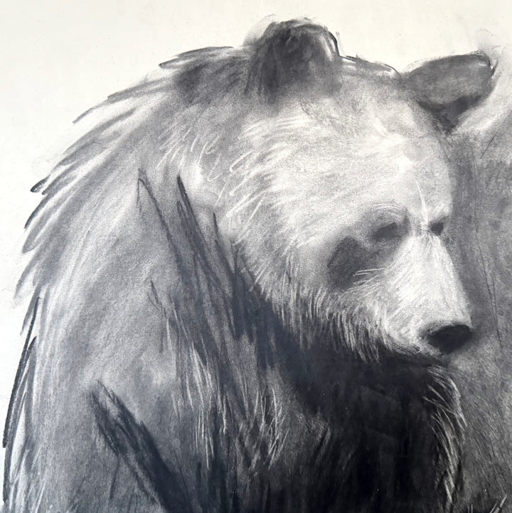 You are Loved | Original Charcoal Bear Drawing | 18x24" Framed