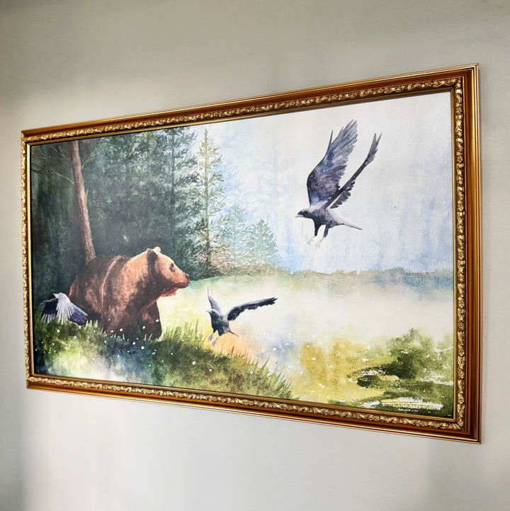The Call of the Wild | Original Watercolor Bear Painting | 22x15" Unframed