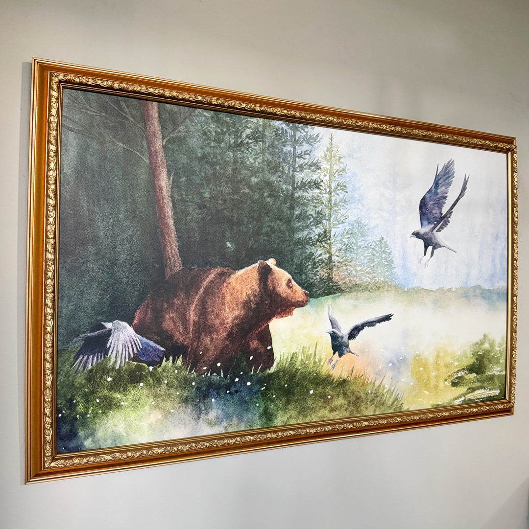 The Call of the Wild | Original Watercolor Bear Painting | 22x15" Unframed