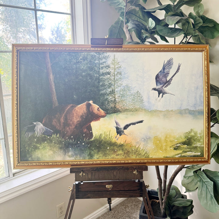 The Call of the Wild | Original Watercolor Bear Painting | 22x15" Unframed