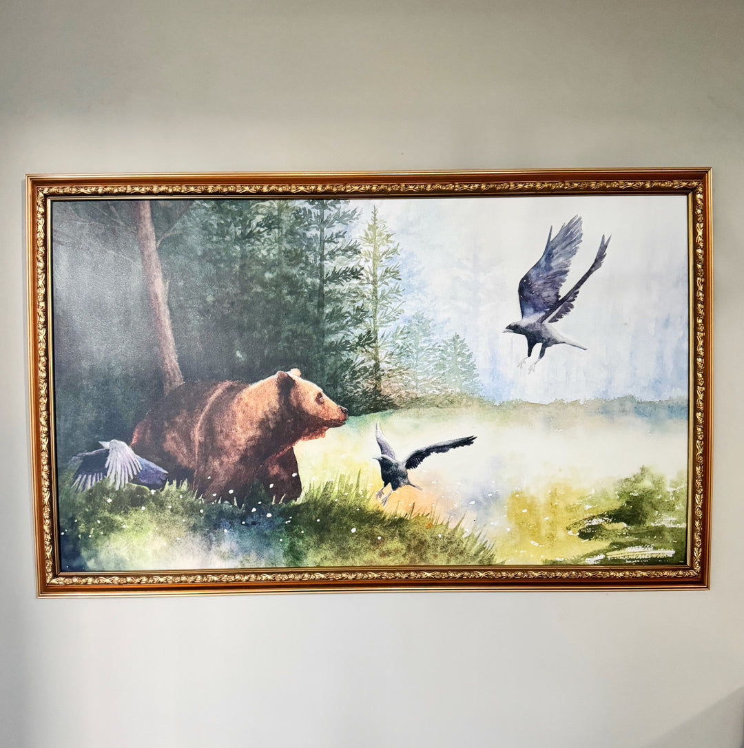 The Call of the Wild | Original Watercolor Bear Painting | 22x15" Unframed