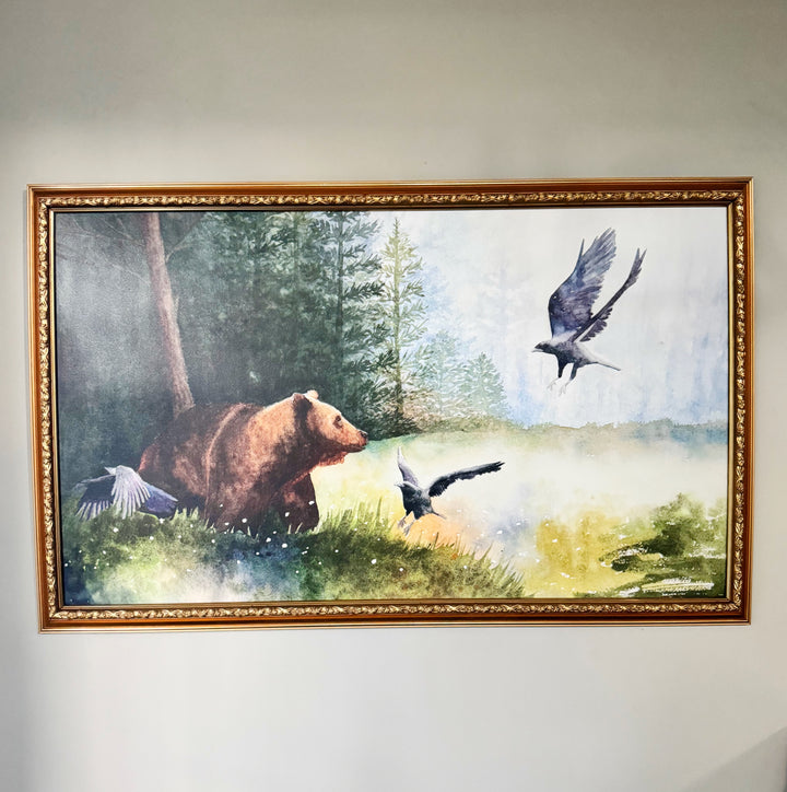 The Call of the Wild | Original Watercolor Bear Painting | 22x15" Unframed