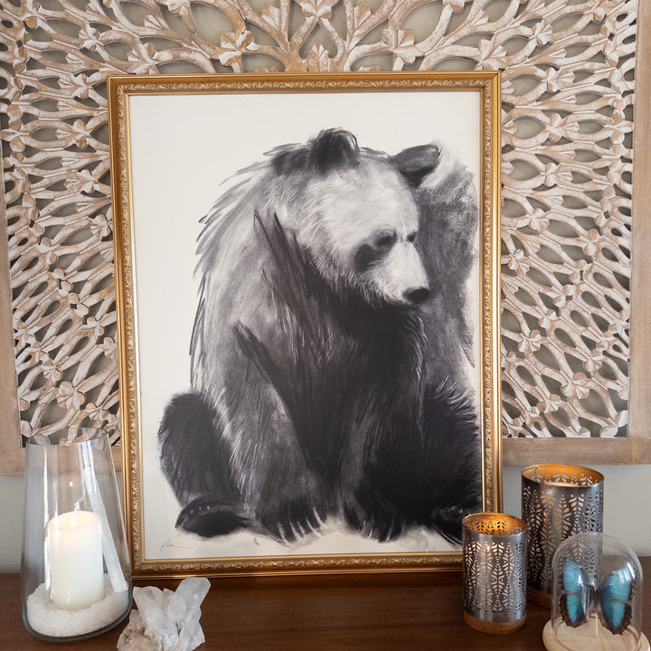 You are Loved | Charcoal Bear Drawing | 24x32" Framed Reproduction