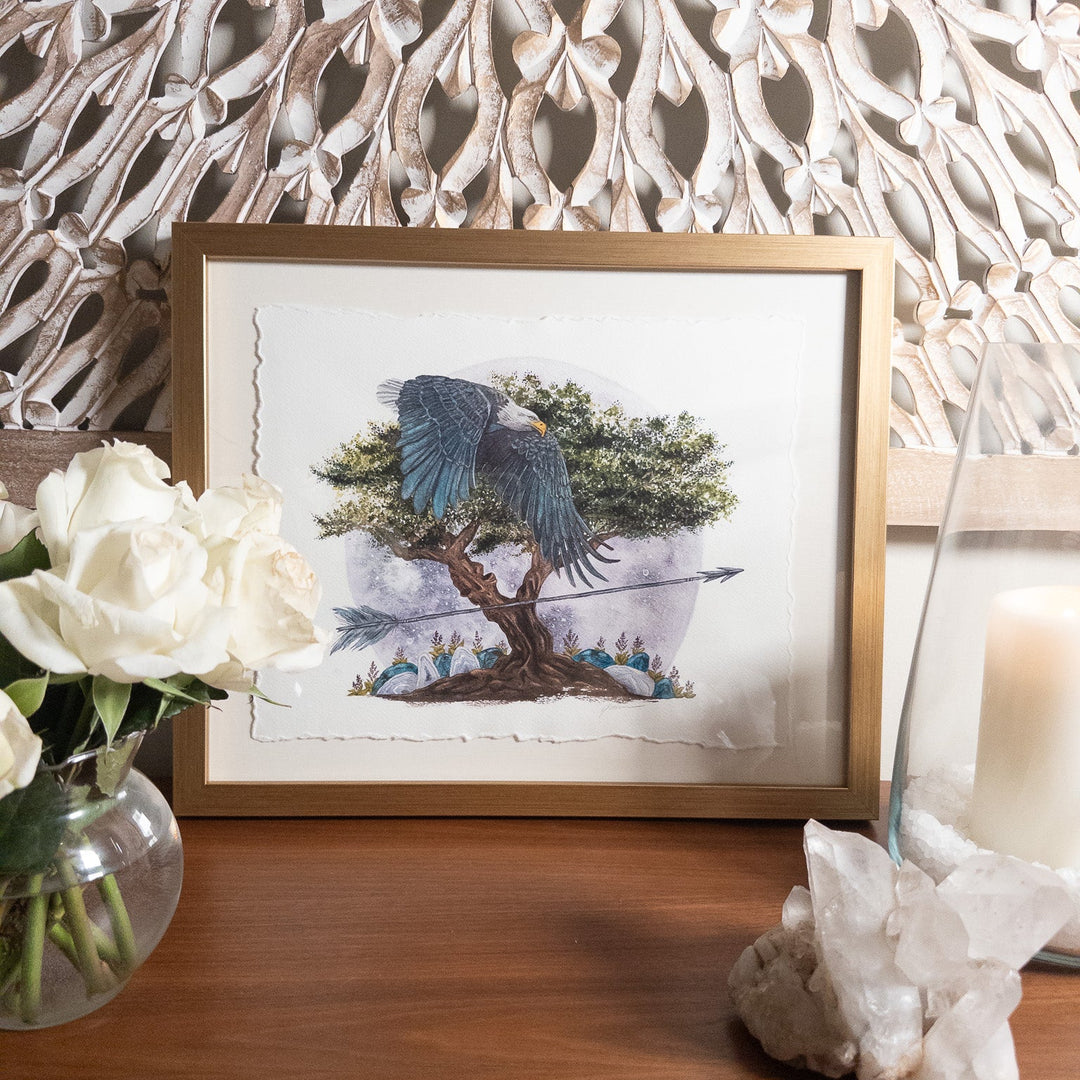 Sagittarius Full Moon | Original Watercolor Painting 11x14" Framed