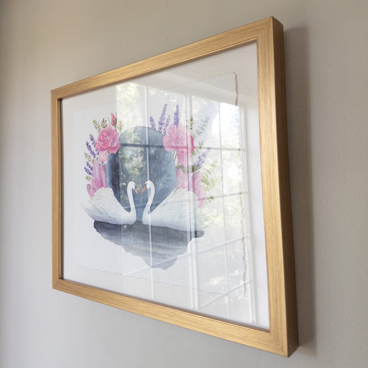 Libra Full Pink Moon | Original Watercolor Painting 11x14" Framed