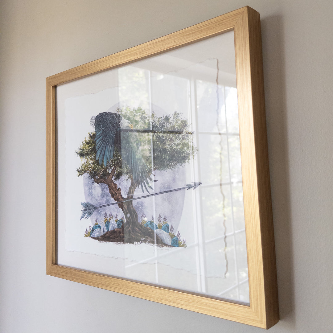 Sagittarius Full Moon | Original Watercolor Painting 11x14" Framed