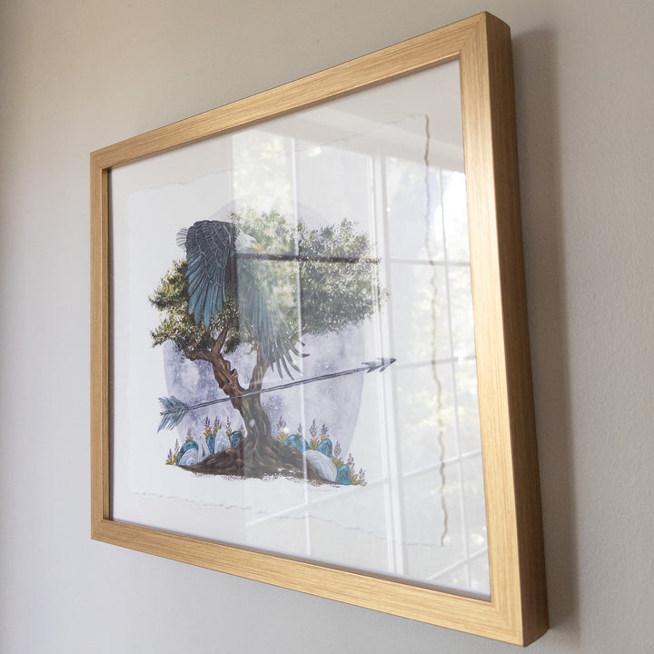 Sagittarius Full Moon | Original Watercolor Painting 11x14" Framed