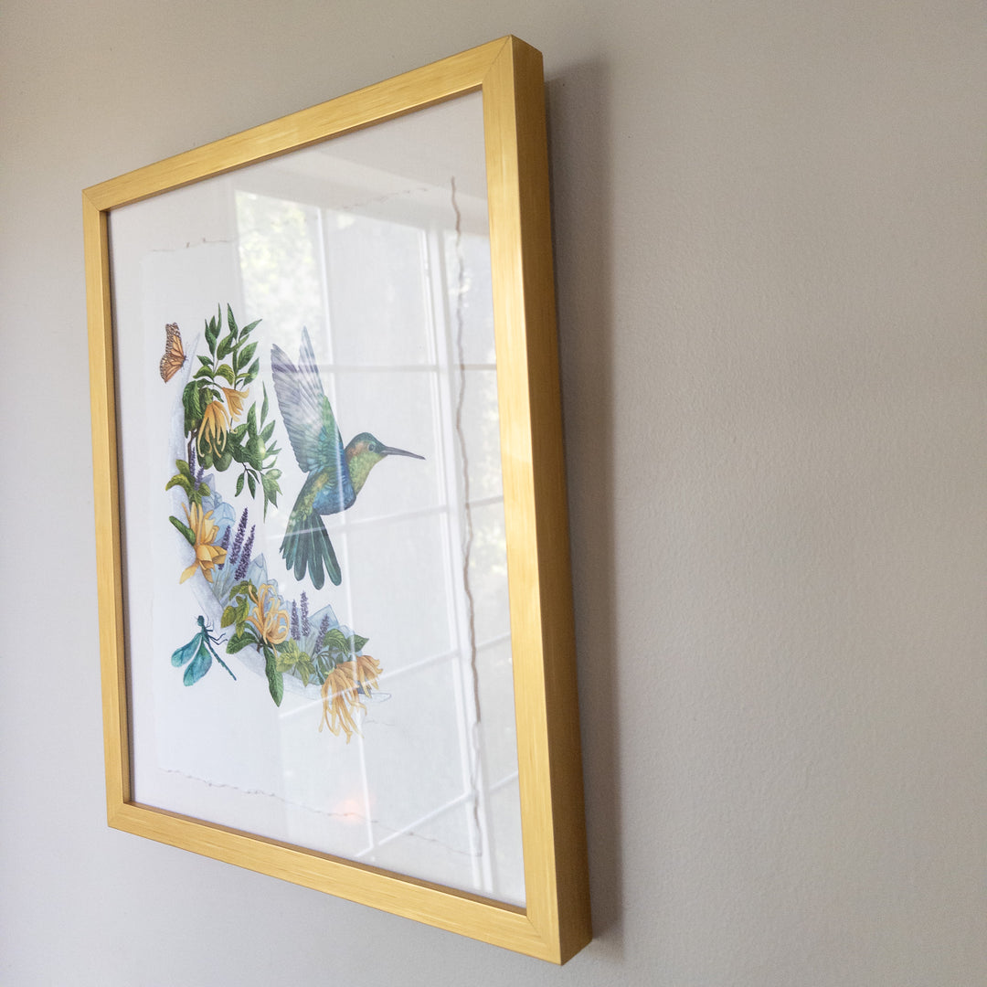 Gemini New Moon | Original Watercolor Painting 11x14" Framed