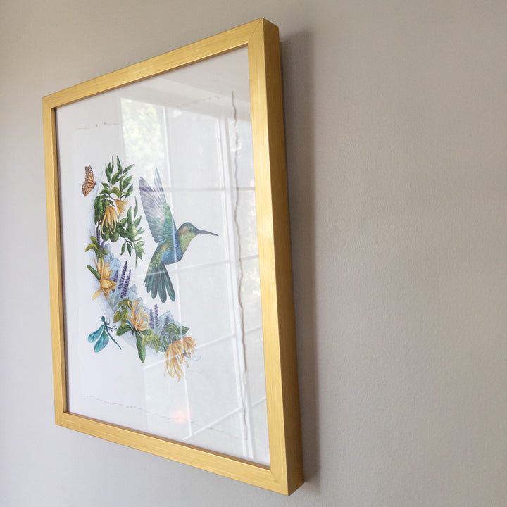 Gemini New Moon | Original Watercolor Painting 11x14" Framed