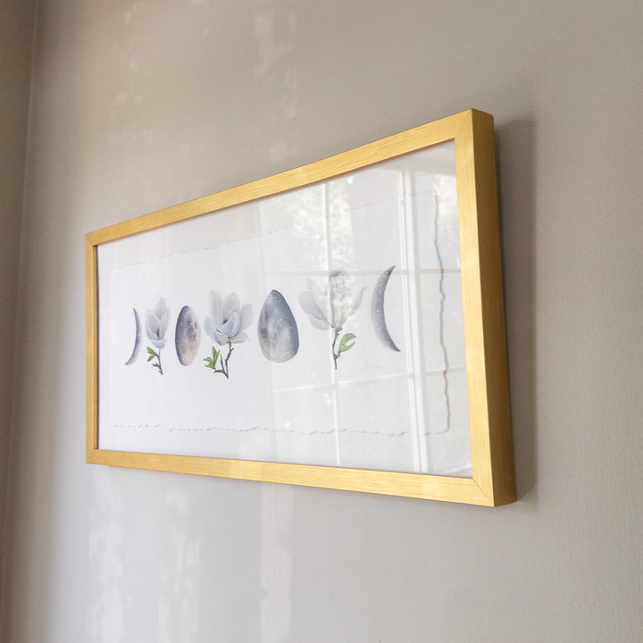 Moonlit Magnolias | Original Watercolor Painting Framed